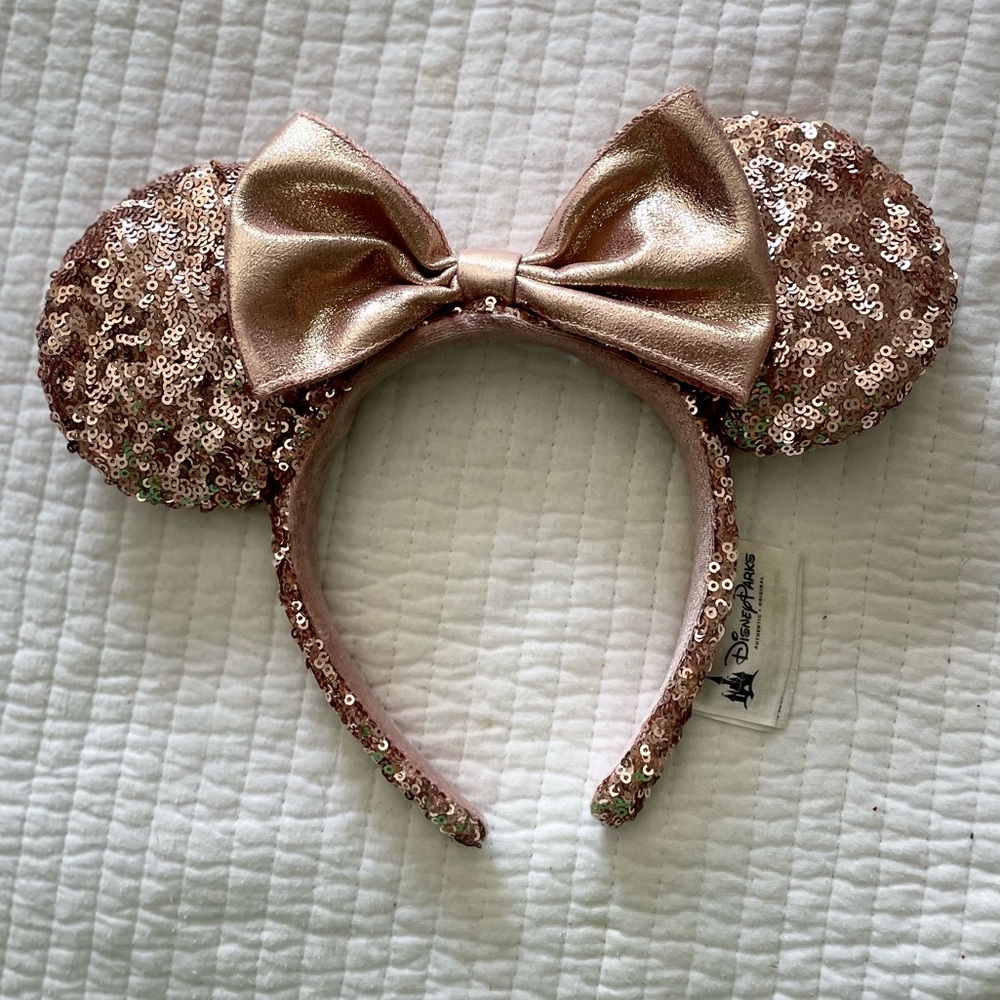 Disney Rose Gold Sequin Minnie Mouse Ears